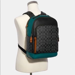 graham backpack in colorblock signature canvas